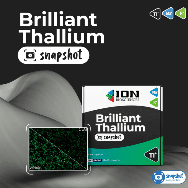 Brilliant thallium snapshot packaging with an image demonstrating microscope compatibility