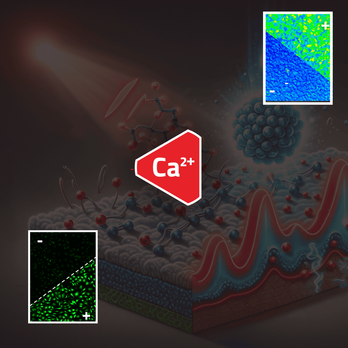 Title image showing sample calcium imaging samples with Fluo-4 and Fura-2 calcium indicators