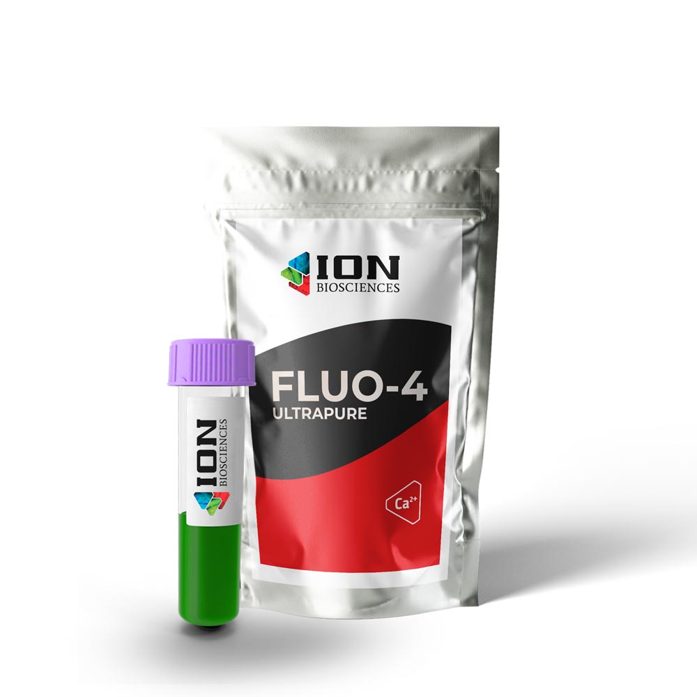 Fluo-4 AM Ultrapure calcium indicator packaging, transparent background