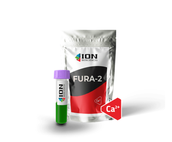 Fura-2 AM ratiometric calcium indicator packaging, transparent background