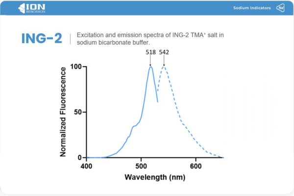 ING-2 (Ion natrium green - 2), a sodium indicator, excitation and emission spectra