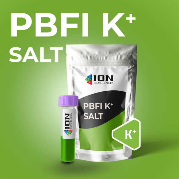 PBFI salt, a ratiometric potassium indicator, shown in packaging.