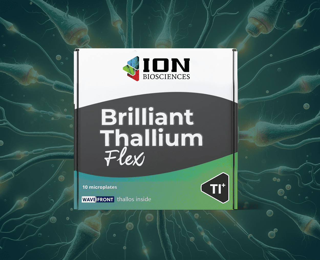 Brilliant thallium flex assay packaging on background image